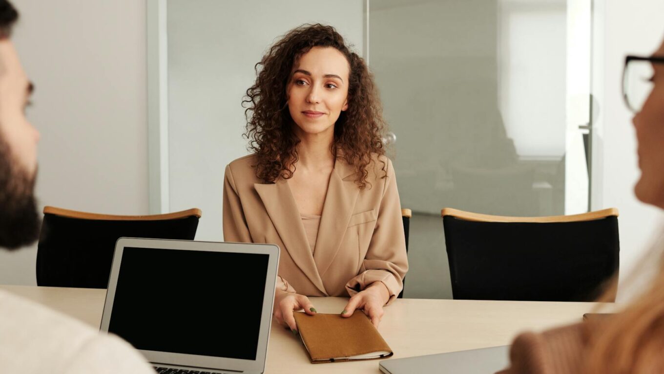 woman in a job interview